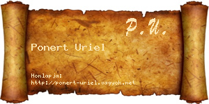 Ponert Uriel névjegykártya